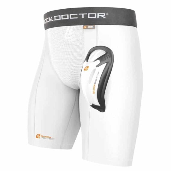 Groin gurads - Shock Doctor Compression Shorts with Cup - White