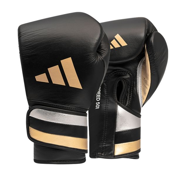 Boxing Gloves - Adidas - 'Speed 500' - Black/Gold