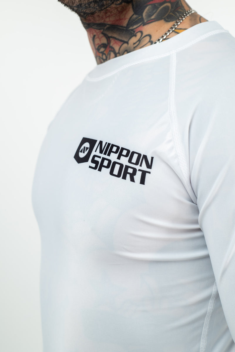 Rash Guard - Nippon Sport - 'Classic' - Long sleeves - White