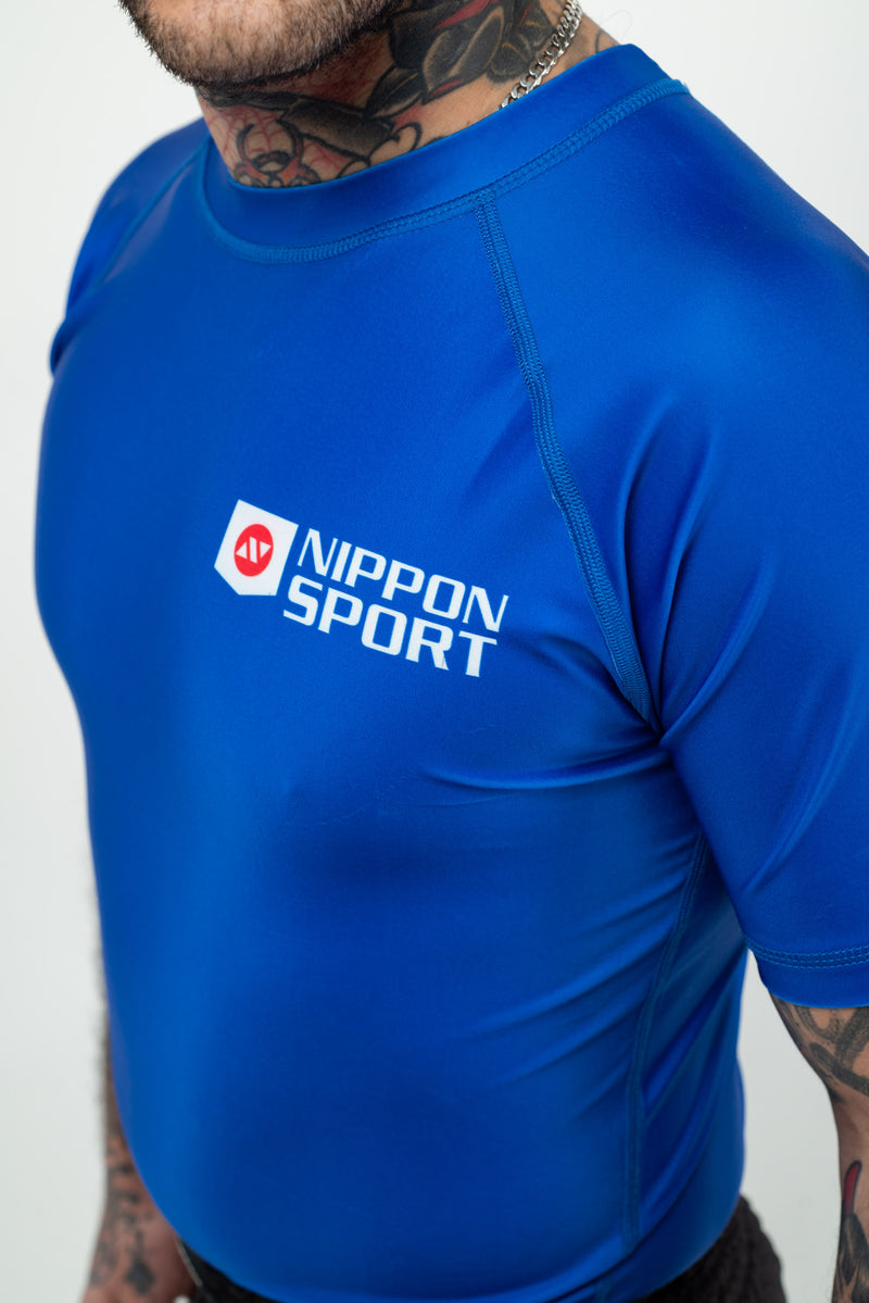 Rash Guard - Nippon Sport - 'Classic' - Short sleeves - Blue