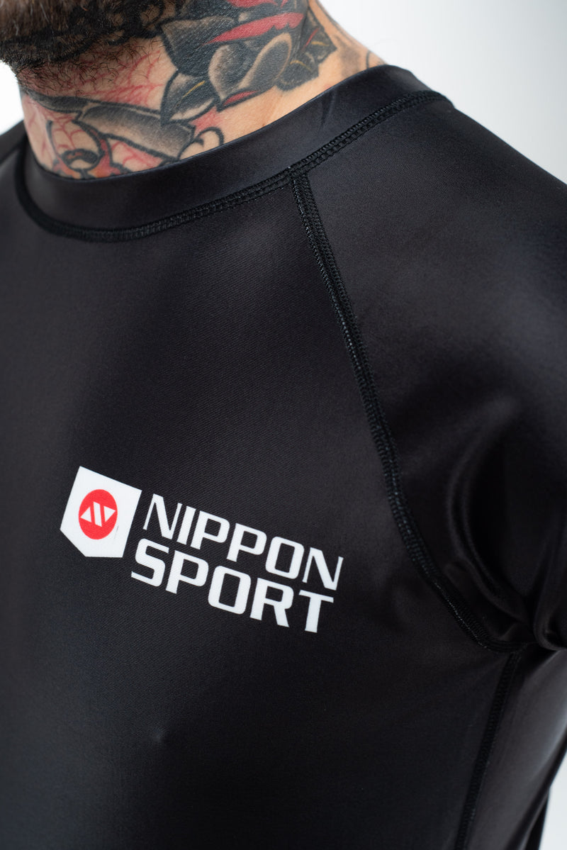 Rash Guard - Nippon Sport - 'Classic' - Short sleeves - Black