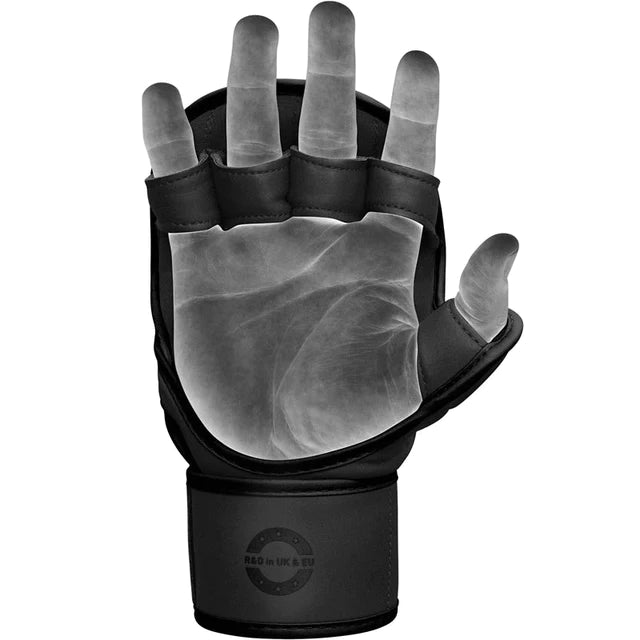 MMA Sparring gloves - RDX - 'F6 KARA' - Matte Black