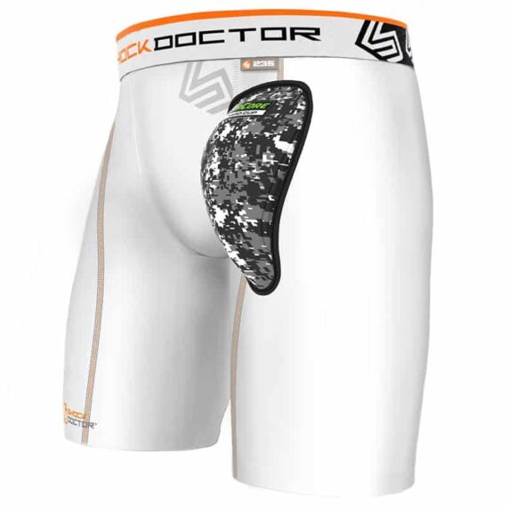 Groin guard - Shock Doctor - 'AirCore Hard Cup Compression Shorts' - White