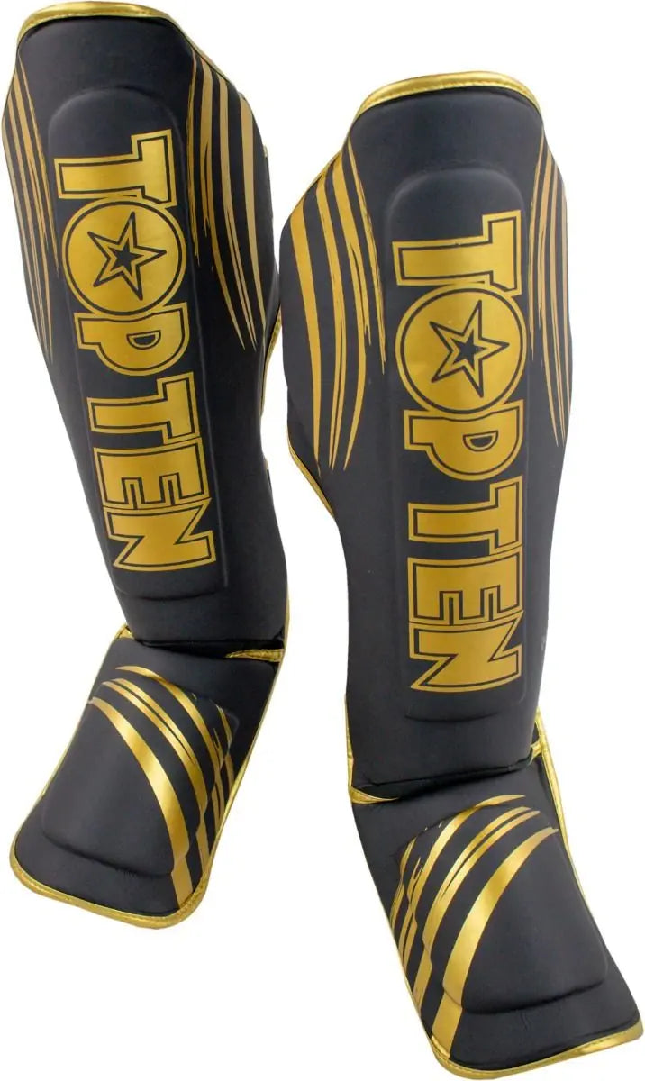 Shin guards - Top Ten - 'Star Light' - Black/Gold