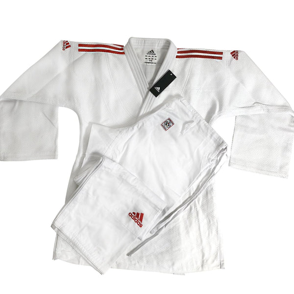 Judo Uniform - Adidas Judo - 'Champion 2.0' - Slim Fit - White-Red