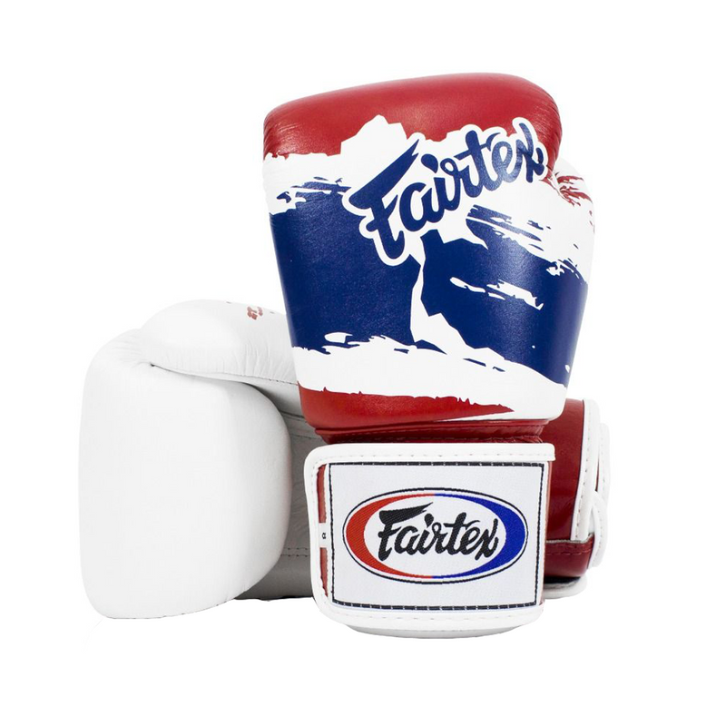 Boxing gloves - Fairtex - 'BGV1' - Thai Flag - White