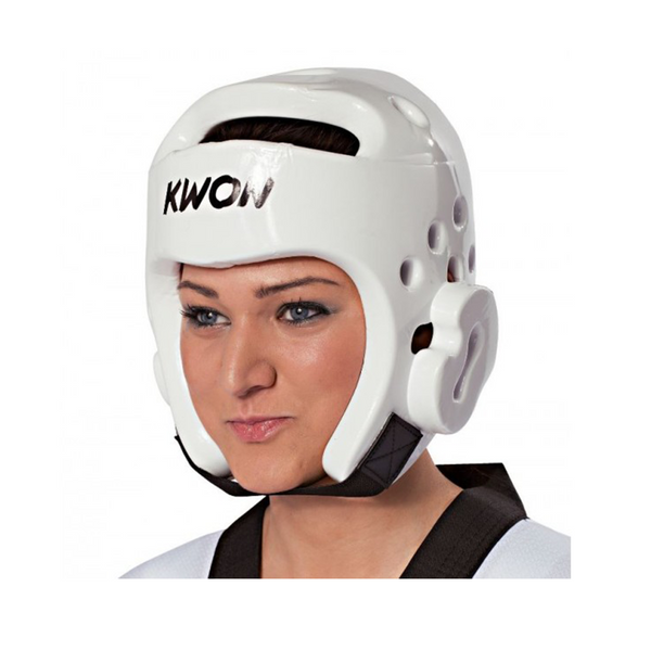 Martial Arts Helmet - KWON - Head Protector PU - White