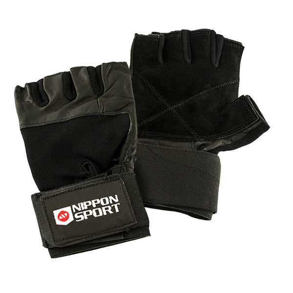 Weightlifting Gloves - Nippon Sport - 'Wristguard' - Black