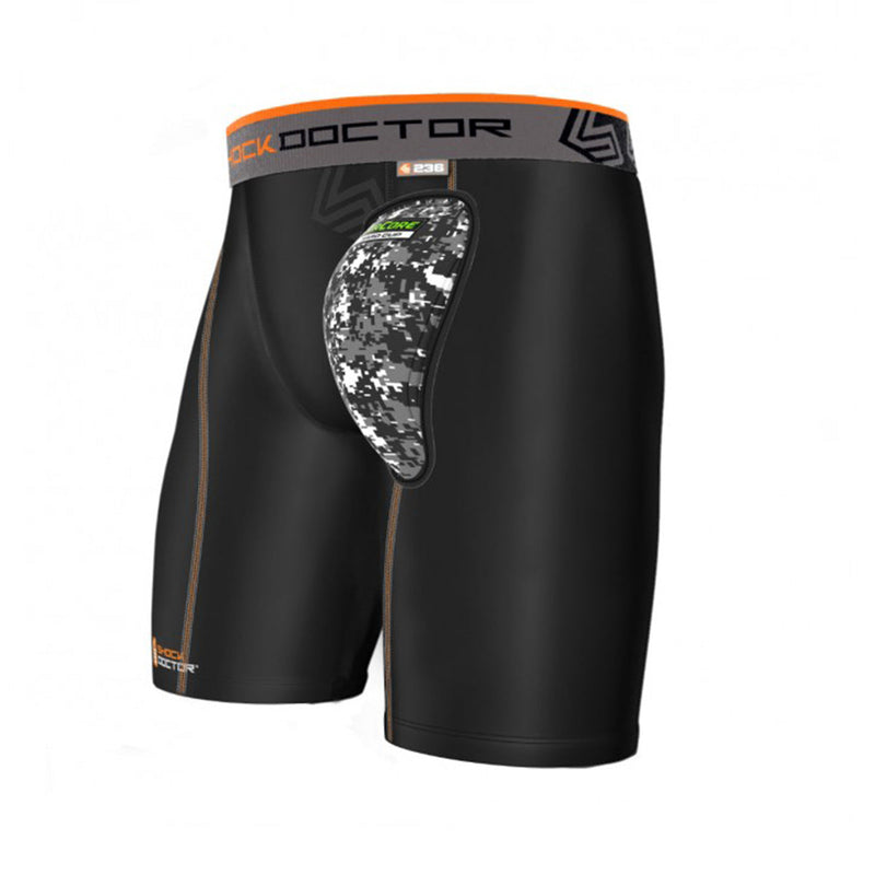 Groin guard - Shock Doctor - 'AirCore Hard Cup Compression Shorts' - Black