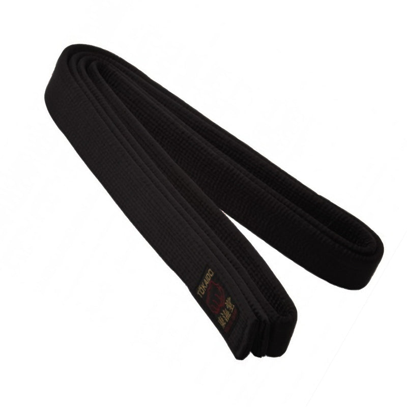 Martial arts belt - Tokaido black belt - Artificial silk Japan - Black